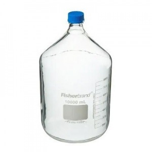 Fisherbrand 10-Litre Reusable Glass Media Bottle with Cap